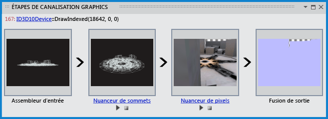 Visionneuse de pipeline affichant l'objet manquant