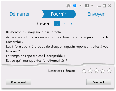 Page Fournir du client commentaires