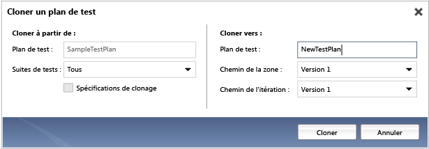 Cloner un plan de test