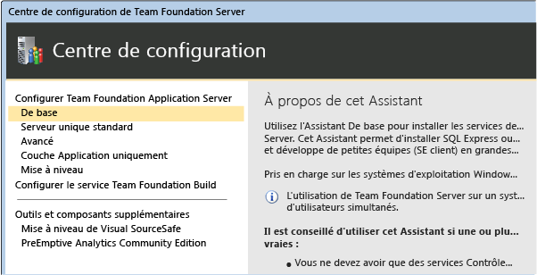 Utiliser les options de base de TFS