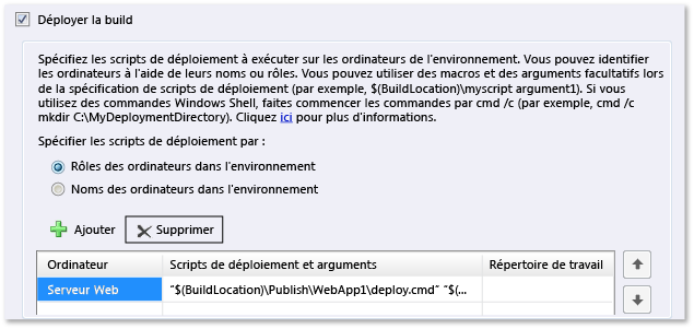 Ajouter vos scripts de déploiement.