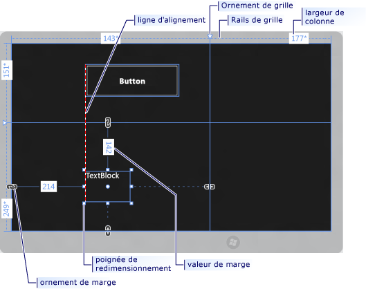 Mode Design du concepteur XAML