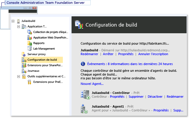 Progression de la configuration de la build