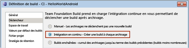 Déclencheur de build