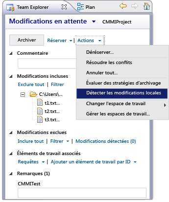 Détecter les modifications locales