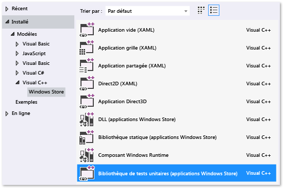 Créer une bibliothèque de test unitaire C++