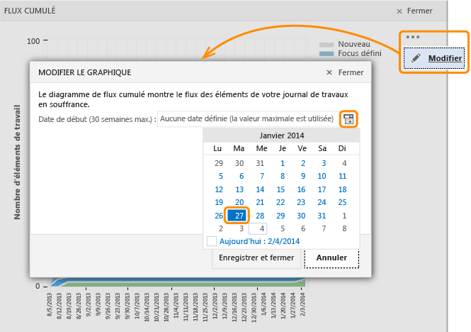 Modifier la date de début du graphique