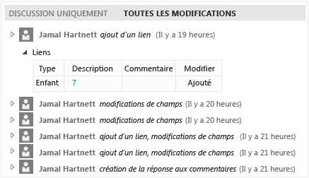 Afficher l'historique des modifications dans Team Web Access