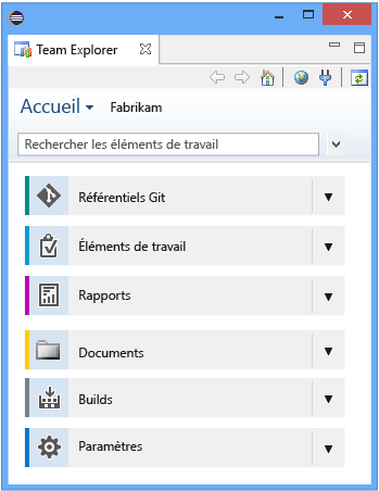 Page d'accueil avec Git comme contrôle de source - Eclipse