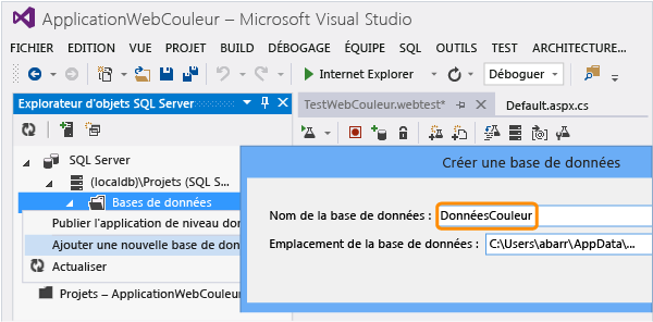 Ajouter une nouvelle base de données SQL