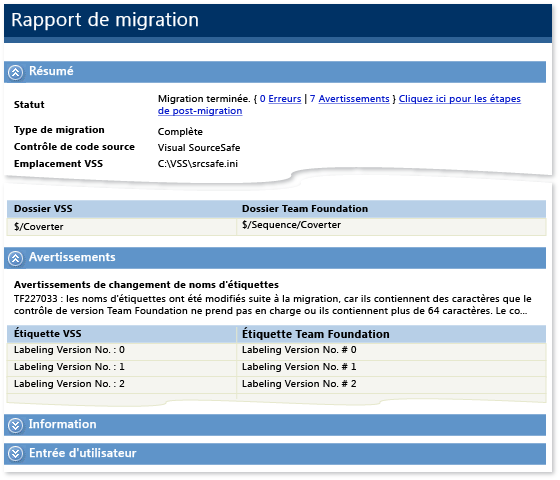 Rapport de migration