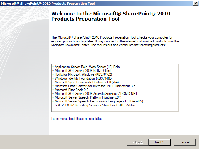 SharePoint Prereqs