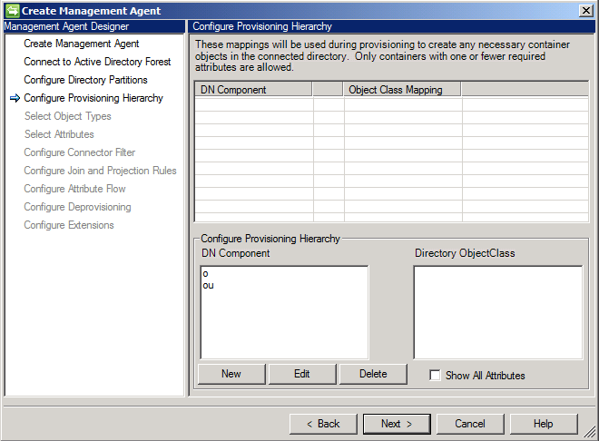 Configure Prov Hierarchy