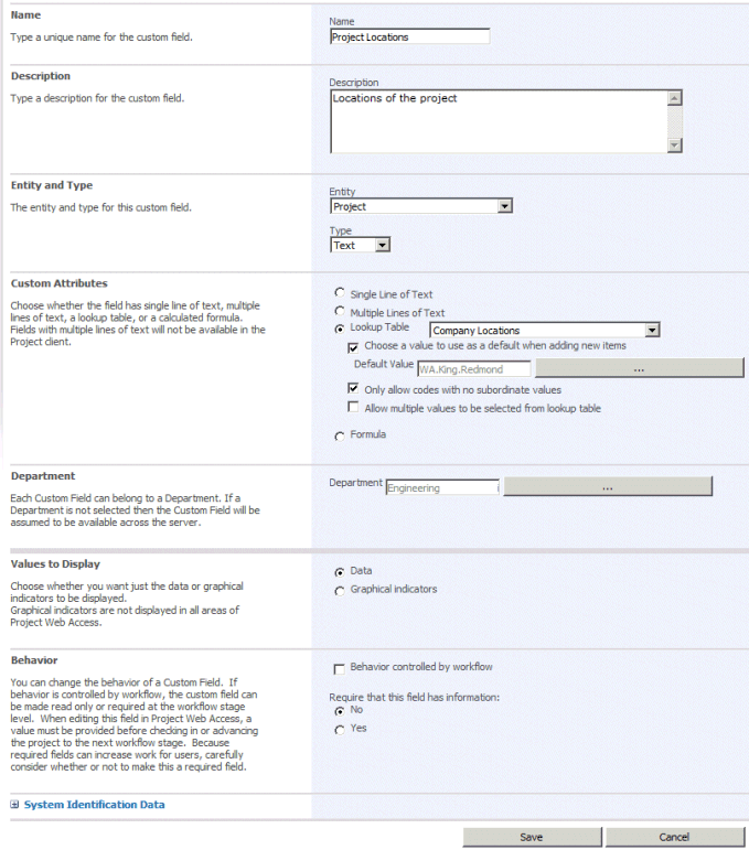 Creating an enterprise custom field