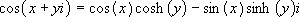 Cosine of a complex number