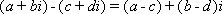 Difference of two complex numbers