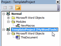 Visual Basic Editor Project Explorer