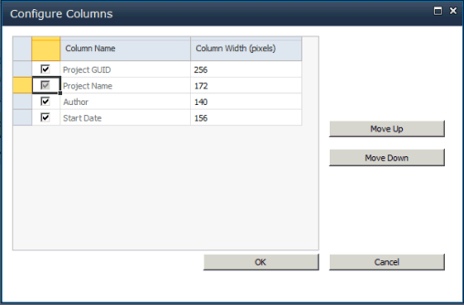 Configuring the JS Grid columns