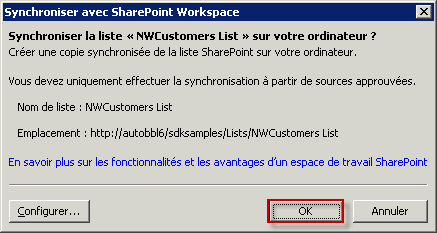 Créer une copie en cache local de la liste externe