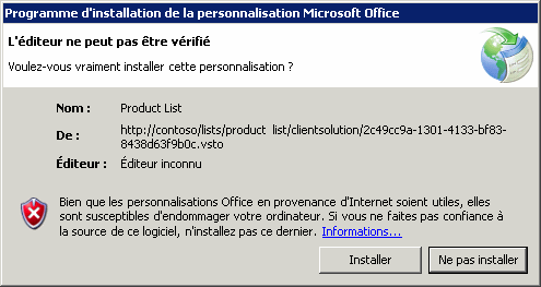 Alerte Impossible de vérifier l'éditeur