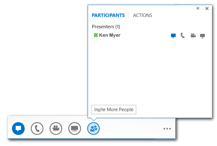 Lync inviter plus de participants fenêtre capture d’écran