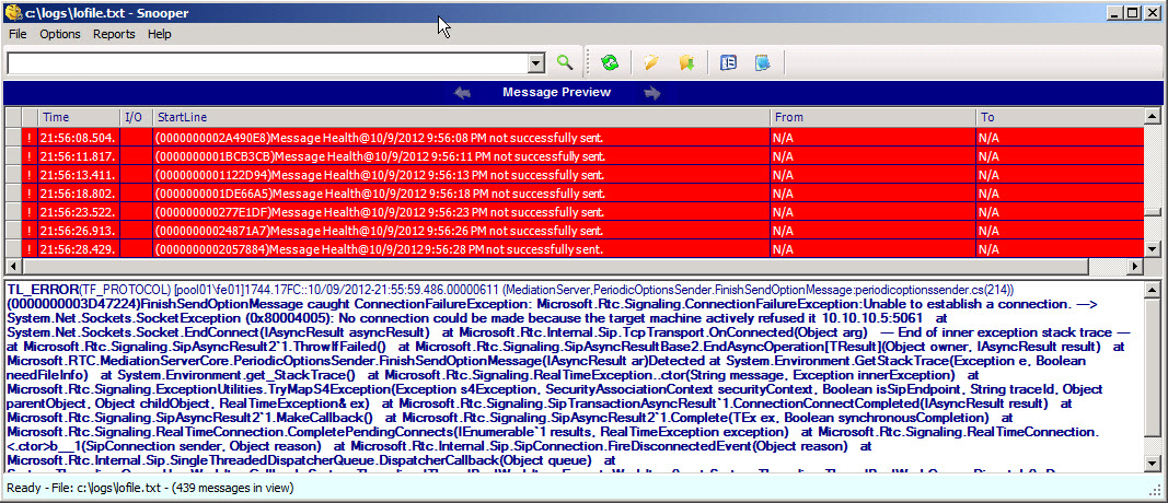 Office Communications 2007 version de Snooper.