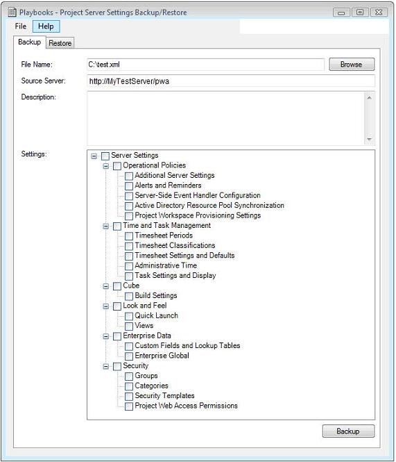 Paramètres Project Server 2007 : sauvegarde et restauration