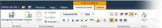 Menu Format du texte