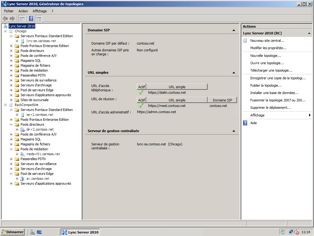 Boîte de dialogue BackCompatSite du Générateur de topologies