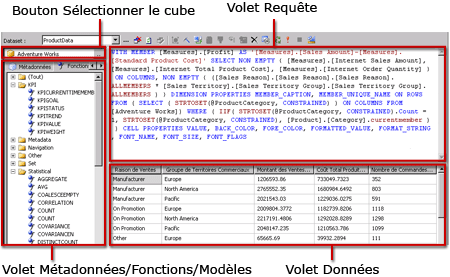 Concepteur de requêtes MDX Analysis Services, requête