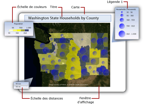 Parties d'un élément de rapport cartographique