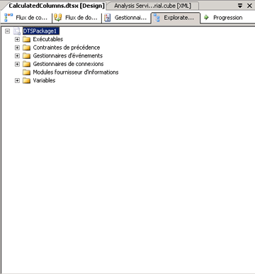 Onglet Explorateur de package du Concepteur SSIS