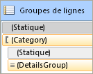 Groupes de lignes, avancé, aucun en-tête de groupe.