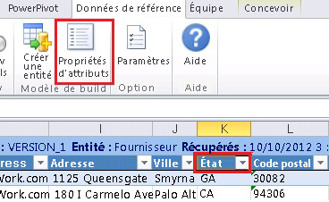 Excel - Bouton Propriétés d'attributs