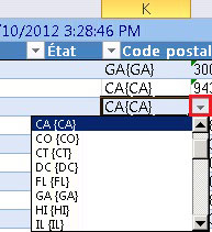 Excel - Liste déroulante des États