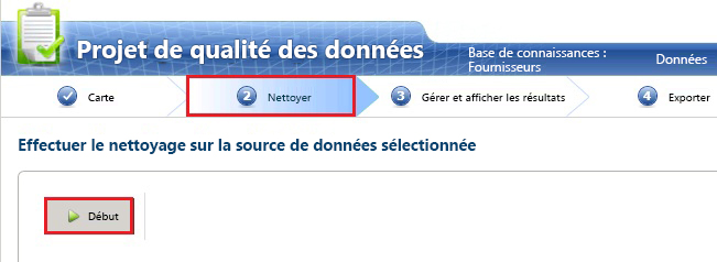 Page de nettoyage du processus de nettoyage