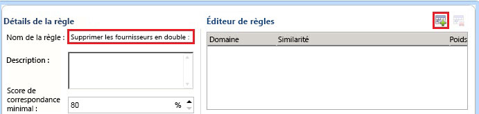 Détails de la règle - Bouton Ajouter un nouvel élément de domaine