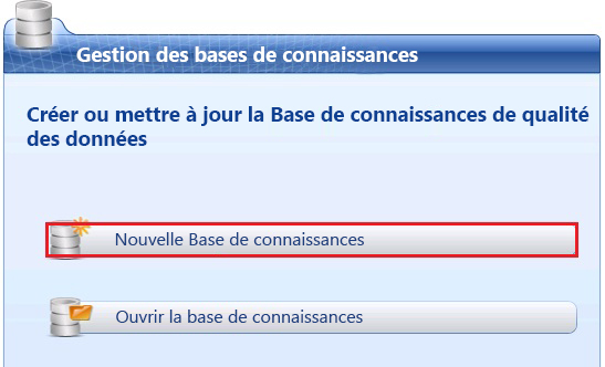 Gestion des bases de connaissances - Nouvelle base de connaissances