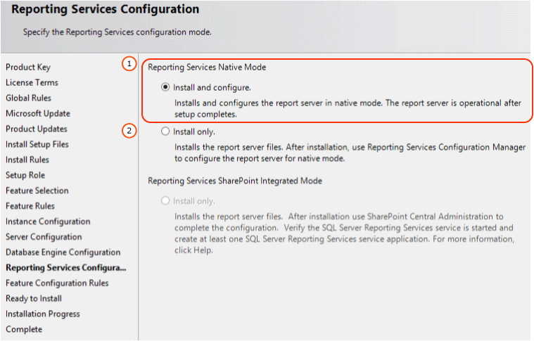 Configuration du mode natif de SSRS