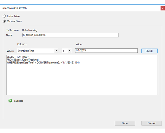 Capture d’écran expliquant comment définir un prédicat de filtre basé sur la date.