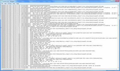 Figure 3 Une portion du journal userenv