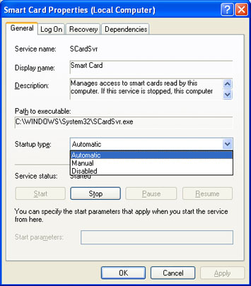 Smart Card Service Properties