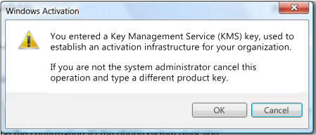 The KMS key warning