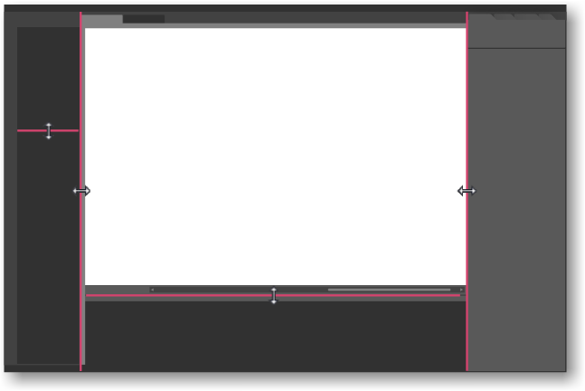 Resizing handles for docked panels