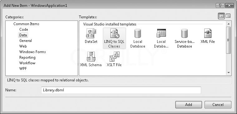 Adding a new dbml class