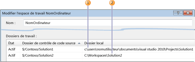 Combinaison de mappages de dossiers locaux