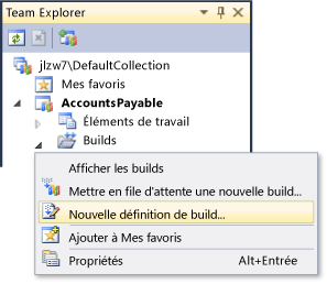 Créer une définition de build