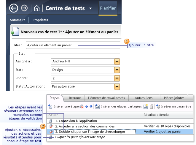 Créer un cas de test