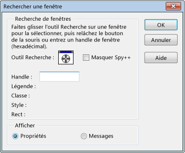 Rechercher une fenêtre : outil Recherche