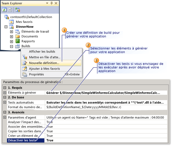 Créer une définition de build pour votre application